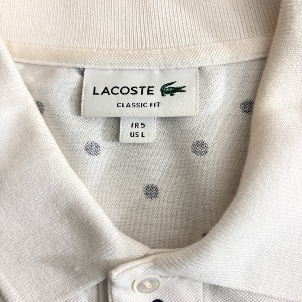 Lacoste Polo with navy blue Dots - Picture 5 of 5